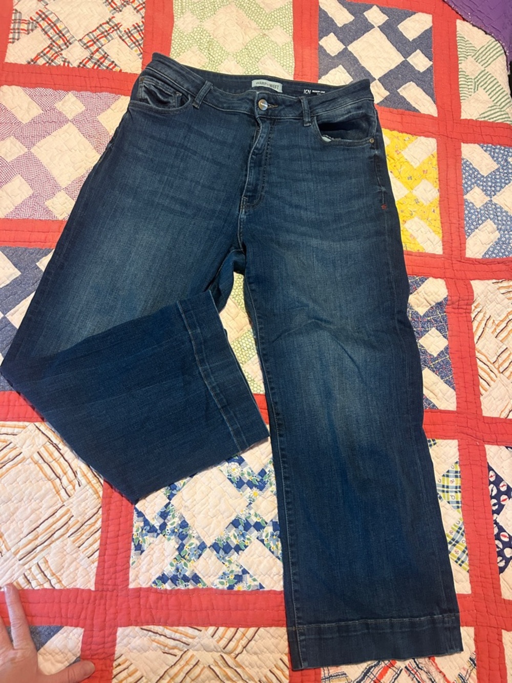 Warp + Weft Dark Indigo Wide-Leg Jeans